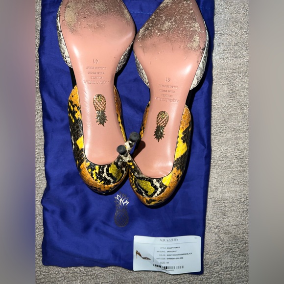 Size 41 - Aquazzura Multicoloured Snake Print Leather Pumps - Picture 13 of 16